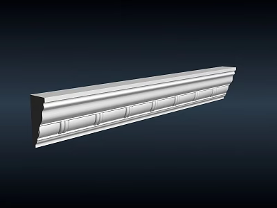 Elegant White Decorative Corner Molding With Detailed Patterns For Wall Ceiling Interior Decoration 3d model