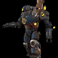Smart Machine With Metallic Body Glowing Lights Mechanical Arms And Detailed Joints