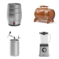 Household Living Supplies Including Silver Barrel Wooden Wine Barrel Tap Container And Blender