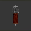 Classic Revolver With Red Grip And Silver Metal Cylinder Loaded Bullet