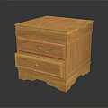 Natural Wooden Nightstand With Two Drawers And Simple Design Drawer Handles