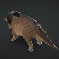 Realistic Triceratops 3D Model With Large Horns Decorative Frill And Textured Body