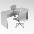 Stainless Steel Industrial Workbench With Monitor And Rolling Chair Structure