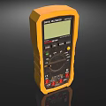 Orange Digital Multimeter With LCD Display Dial Knob And Control Buttons 3d model