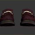 Burgundy Suede Loafers With Tassels Metallic Buckle And Yellow Stitched Soles