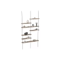 Modern Floating Wall Shelf with Multiple Layers Displaying Vase Books and Decorative Items