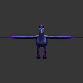 Colorful Vibrant Mythical Pegasus With Blue Body And Purple Pink Feathered Wings