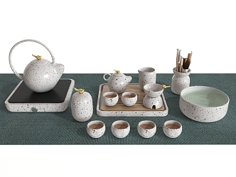 New Chinese Tea Set 3d model