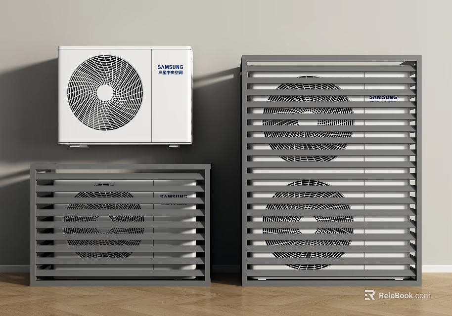 Modern Air Conditioner Fan Units With Wall Mounted And Floor Standing Designs 3d model 