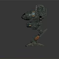 Futuristic Mechanical Robot With Armored Structure Heavy Weapons And Mechanical Legs