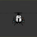 Space Exploration Helicopter Model With White Body And Black Rotor Parts
