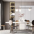 Modern Dining Table and Chair Combination 3d model