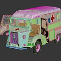 White Citroen Ambulance Model With Open Doors Red Cross Logo And Brown Seats