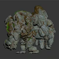 Moss Covered Rocky Stone Mythical Creature Game Movie Character With Natural Element Features