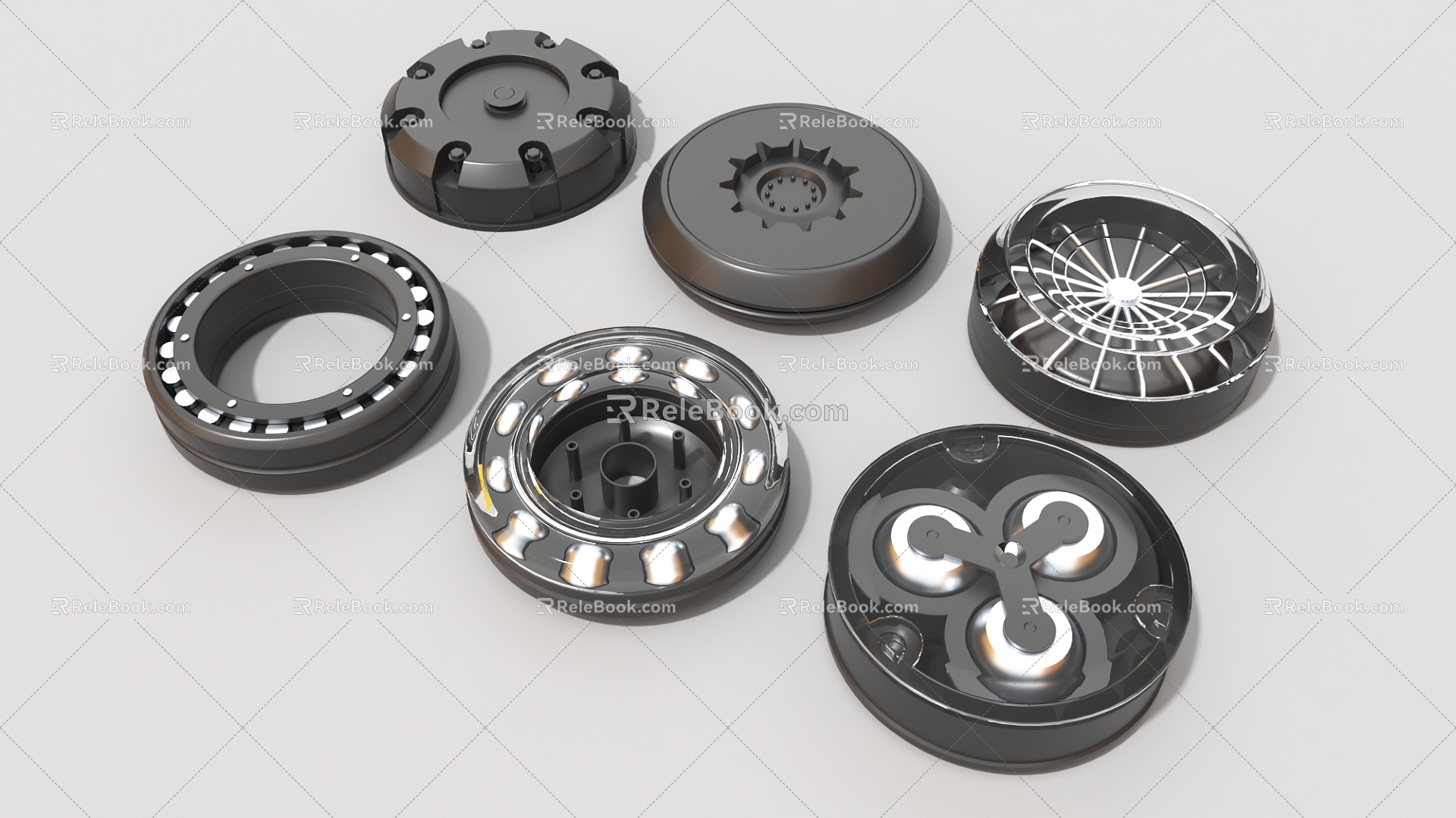 bearing cylinder hard surface machinery high-tech industrial parts 3d model