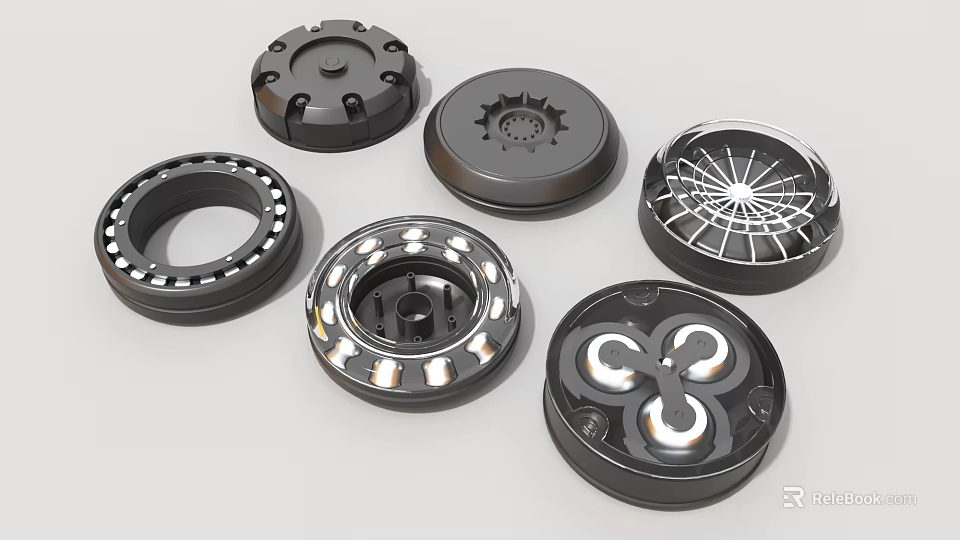 Industrial Equipment Precision Mechanical Parts With Various Engineered Metal Component Designs 3d model 
