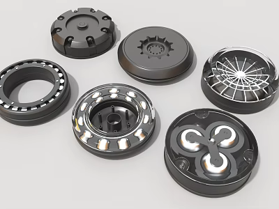 Industrial Equipment Precision Mechanical Parts With Various Engineered Metal Component Designs 3d model