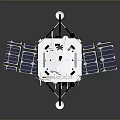 Spacecraft Lander Model With Solar Panels Metallic Structure Landing Legs And Scientific Instruments