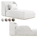 Modern Soft Boucle Upholstered Chaise Lounge With Various Fabric Color Options For Warm Home Interior