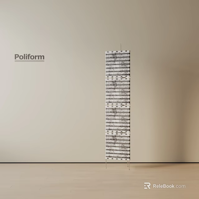 Poliform Modern Floor Lamp With Striped Design In Minimalist Room Setting 3d model 
