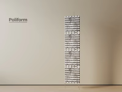 Poliform Modern Floor Lamp With Striped Design In Minimalist Room Setting 3d model