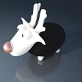 Cute 3D Cartoon Character With Black Body White Head And Pink Nose