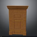 Orange Wooden Architectural Doorway Design With Classic Paneled Door And Frame