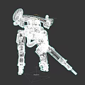 Sci Fi Mecha Game Movie Character With Detailed Mechanical Armor And Long Rifle 3d model