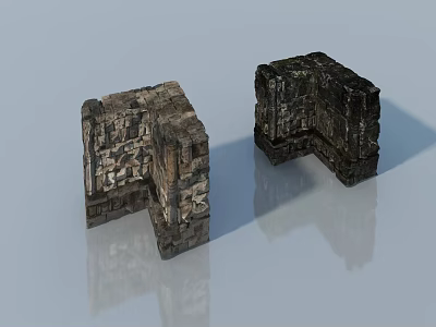 Pair of Solid Carved Swing Doors With Intricate Design Details 3d model