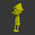 3D Cartoon Elderly Character With Brown Hat Gray Beard Red Vest And Wooden Cane