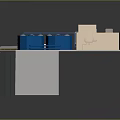 3D Industrial Facility Model With Blue Storage Tanks Buildings And Pipeline Layout