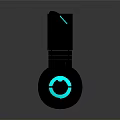 Modern Computer Headphones With Cat Ear Design And Blue Glowing Features 3d model