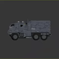 Armored Military Vehicle With Sturdy Metal Armor Roof Mounted Equipment And Multi Wheel Design