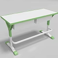 Student Desk With White Top Green Frame And Two Drawers For Study Use 3d model