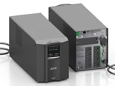 Industrial Equipment APC UPS Systems With Backup Power Display Panel And Interface Ports 3d model
