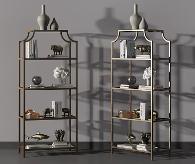 Post-modern Storage Rack Bathroom Shelf Decoration Combination 3d model