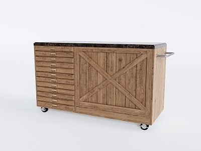 Bread cabinet selling cart 3d model