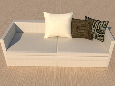 Simple Right Angle Sofa 3d model