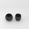 Two Black Ceramic Vessels With Textured Patterns For Home Decorative 3d model
