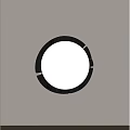 Circular Mirror with Black Wooden Frame and Reflection of Green Plants on Light Colored Wall
