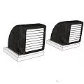 Modern Black Metal Air Conditioner Air Outlet With Grille Design And Base Stand