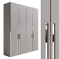 Modern Sleek Wardrobe Design With Multi Door And Metal Handles