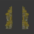 Ancient Symmetrical Stone Carved Pillars With Ornate Sculptures And Intricate Designs