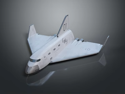 Space Shuttle Model With White Body Wings Cockpit Windows And Number Markings 3d model