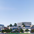 Modern Hotel Building Complex With Contemporary Architectural Design And Green Surroundings