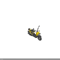 Yellow Compact Scooter Motorcycle With Dual Round Headlights Black Seat And Wheels