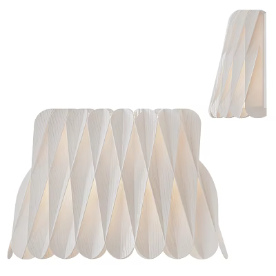 Modern White Pleated Wall Lamp With Elegant Design And Soft Illumination 3d model
