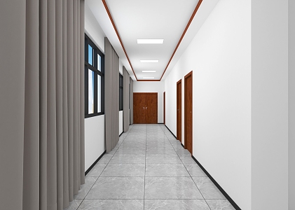 Office corridor 3d model