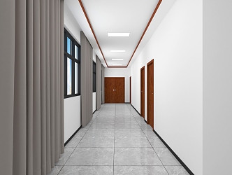 Office corridor 3d model