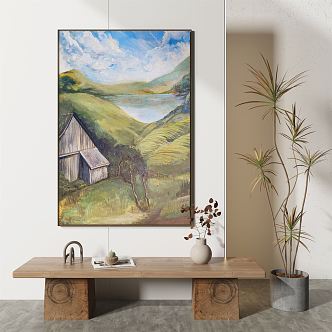 modern landscape painting abstract decorative painting 3d model